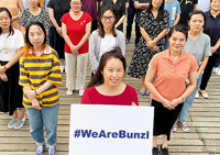 2020 staff hold we are Bunzl sign